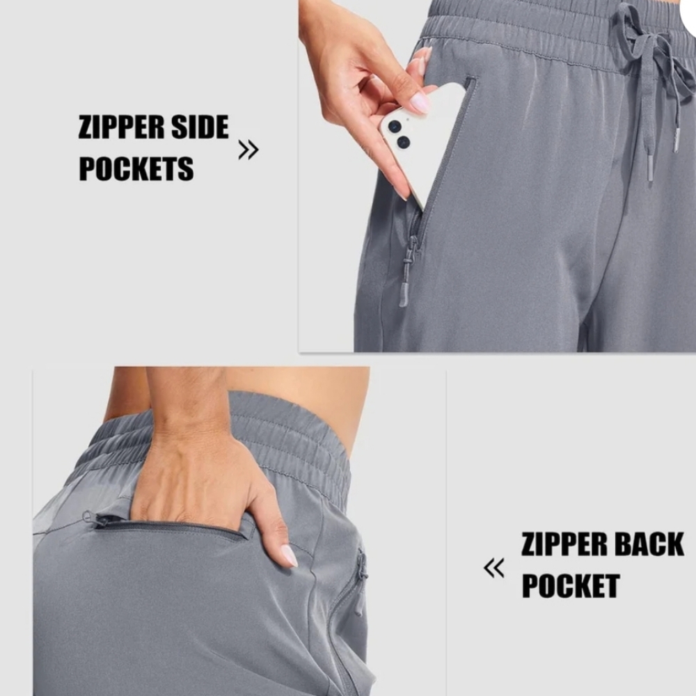 Women's Red Drawstring Jogger Pants - Picture 2 of 6